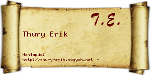 Thury Erik névjegykártya